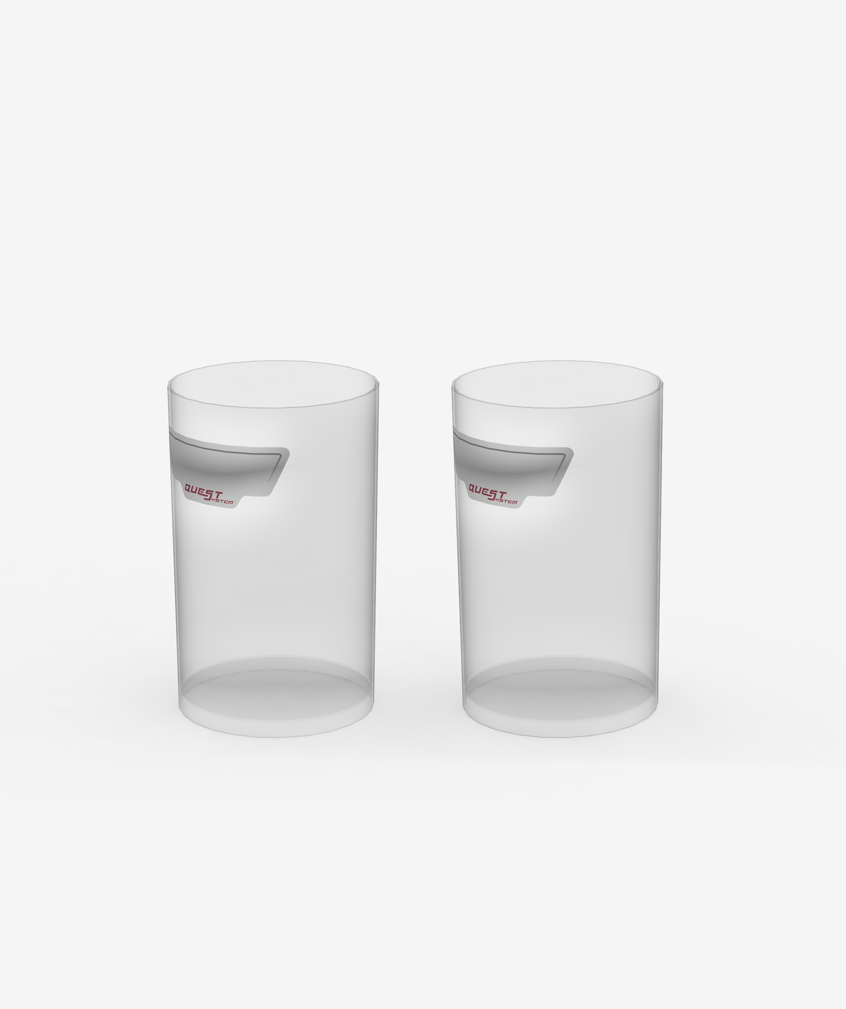 Q2 Ersatzbehälter für Aufbewahrung - zwei transparente Behälter von QuestSystem für optimales Organisieren.