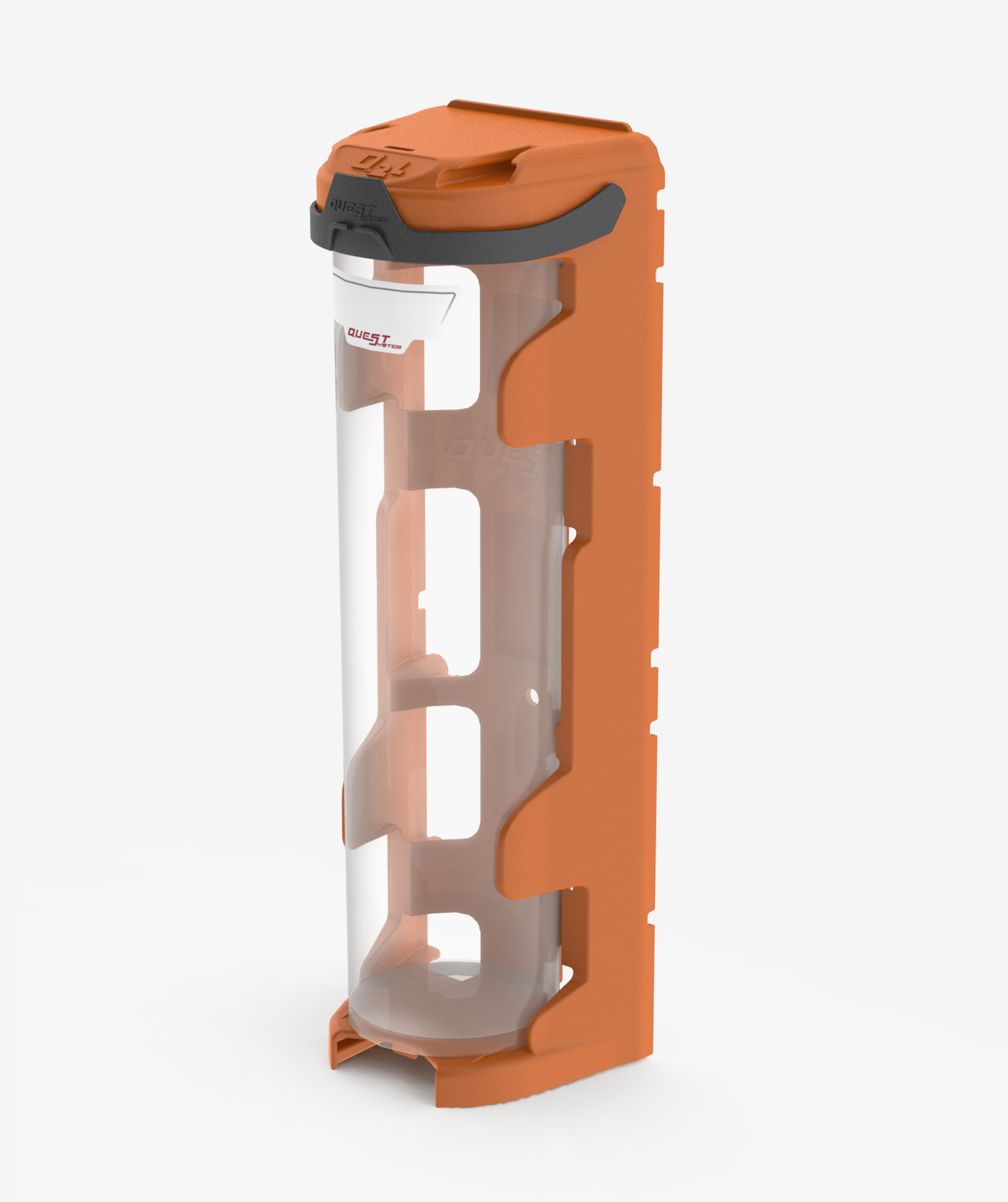 Q2Long MOBILE Sortierbox in Orange - transparente Aufbewahrung für mobile Werkstatt