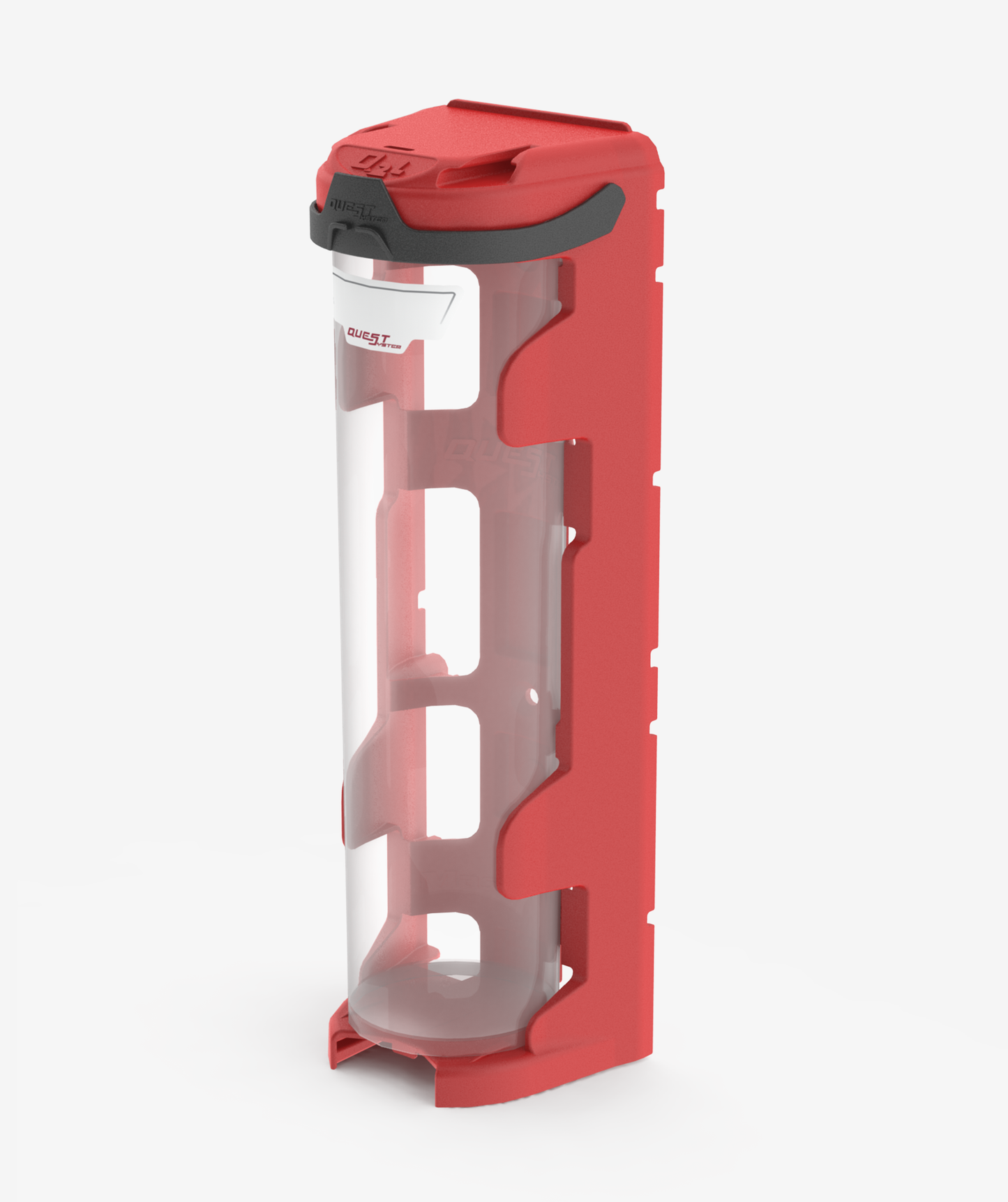 Q2Long MOBILE Sortierbox in Rot - transparente Aufbewahrung für mobile Werkstatt