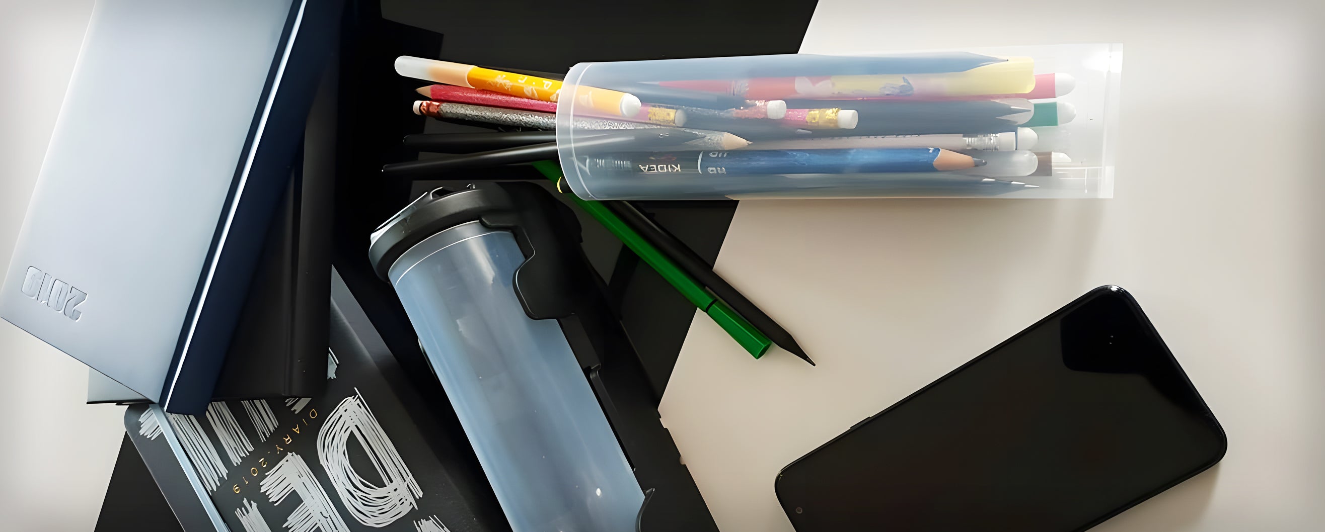 QuestSystem Q2 Long Sortierbox 24 cm Buntstifte sortiert und griffbereit